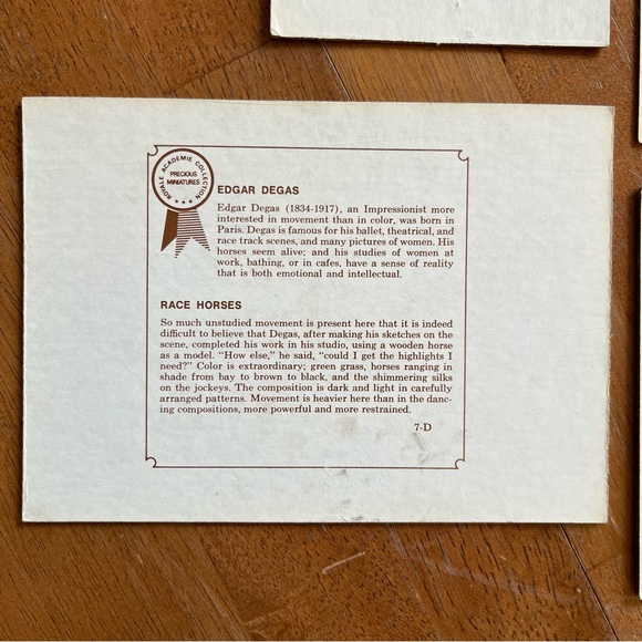 Vintage Miniature Art Prints Van Gogh Degas Picasso Four Classic Paintings - Picture 12 of 14